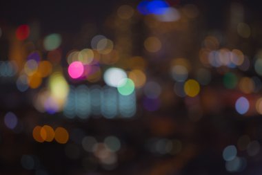Ufuk bulanıklık bokeh arka plan. Bangkok şehir