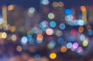 Gece bokeh açık renkli bangkok City
