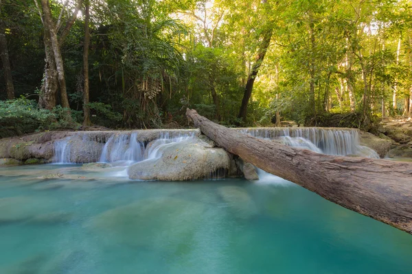 Deep forest waterfall locate in national park Western of Thailand — Stock Photo, Image