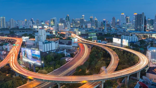 Długich ekspozycji Aerial View Express sposoby w Bangkoku — Zdjęcie stockowe