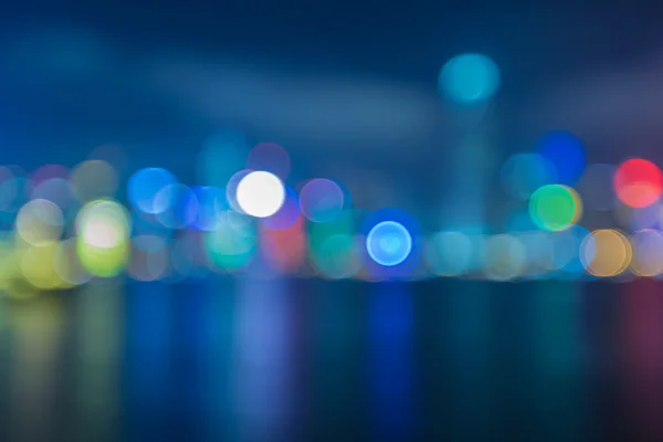 Hong Kong şehir daire bokeh ile görüntü bulanıklığı — Stok fotoğraf