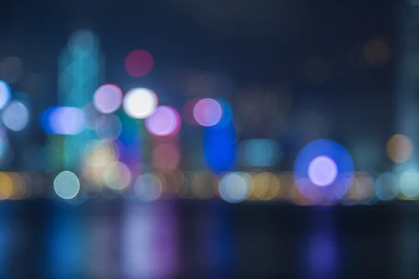 Lumières bleues du paysage urbain de Hongkong — Photo