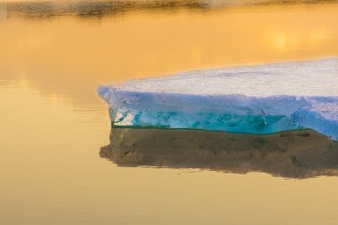 Blue icebergs of Iceland before sunset clipart