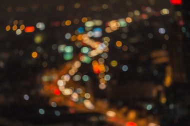 Bulanık arka plan ışık, çatı üst Bangkok City
