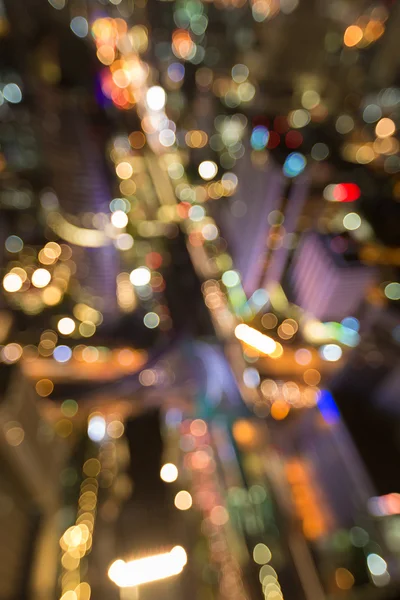 Şehir Bangkok gece bokeh ışıklar — Stok fotoğraf