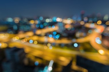 Olarak arka plan, Tayland Bangkok otoyol ufuk bokeh ışıkları ile