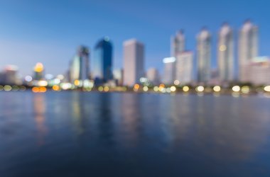 Bokeh waterfront Bangkok, Bina iş bulanıklık