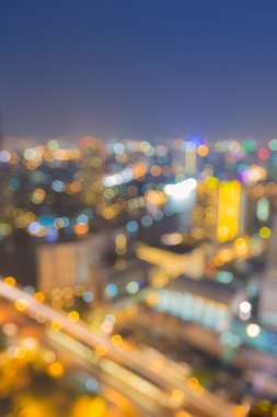Nehir Bangkok Tayland köprüden soyut bulanık bokeh