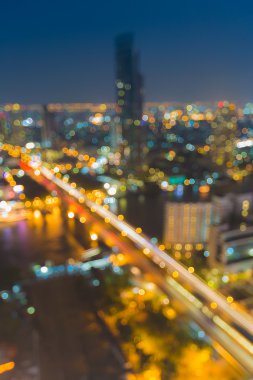 Nehir Bangkok Tayland köprüden soyut bulanık bokeh