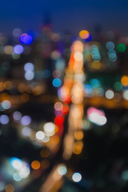 Soyut bulanıklık bokeh şehir yolun gece