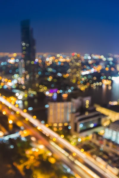 Luftaufnahme von Bokeh Licht Skyline Bangkok Stadt — Stockfoto