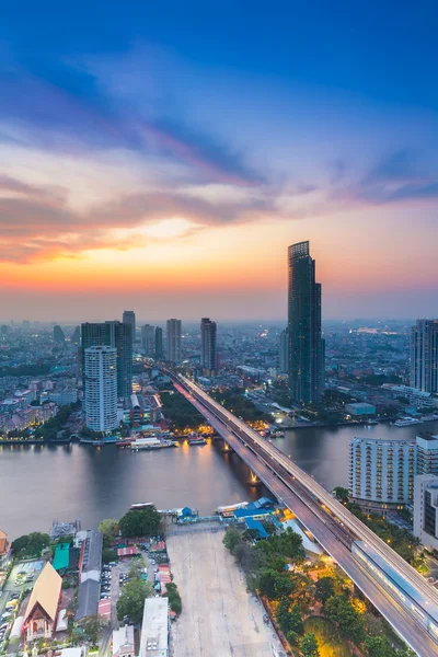 Bird eyes view of Chao Phraya River Landscape — Stock Photo, Image