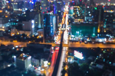 Modern şehir soyut bulanıklık bokeh cross, yoğun saatlerde ışıklar