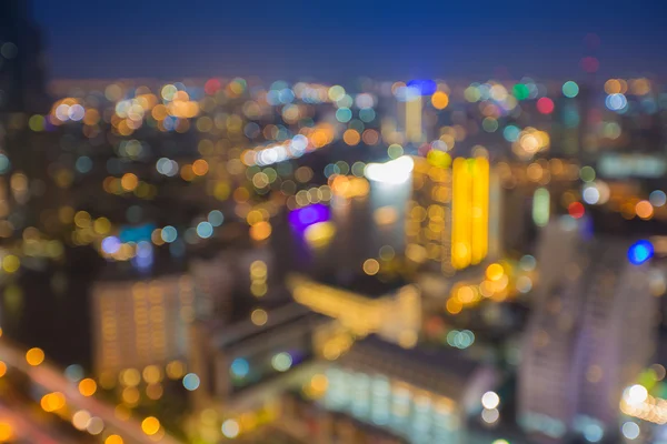 Blurred abstract background with bokeh of Bangkok city — Stock Photo, Image