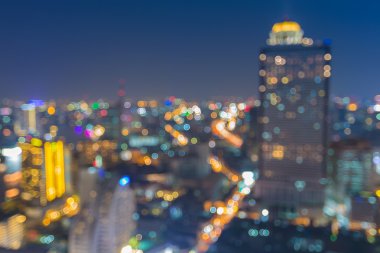 Bulanık fotoğraf bokeh Bangkok Cityscape
