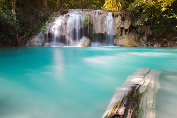 Blue stream water falls locate in deep forest jungle — Stock Photo, Image