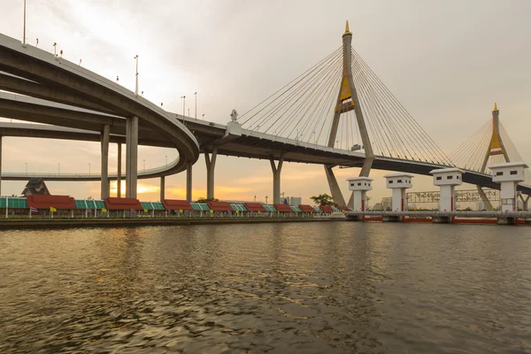 Bhumibol bridge river front view — Stock Photo, Image