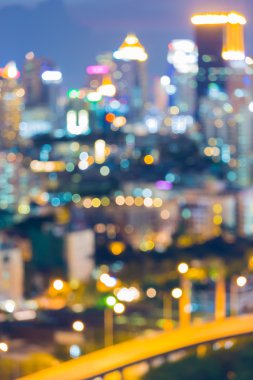 Bangkok şehir gece ışıkları, bulanıklık bokeh arka planlar