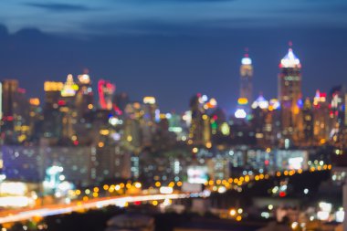 bokeh şehir ışıkları, ufuk arka plan bulanıklık