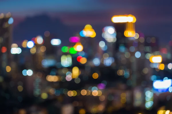 Abstract blur bokeh of city lights night background — Stock Photo, Image