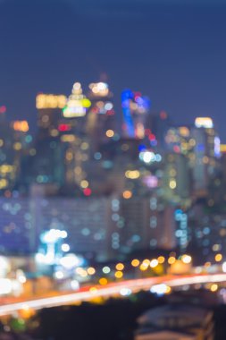 Şehir bokeh ışıklar gece arka plan bulanıklık