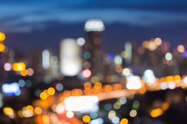 Bangkok şehir ışık, bokeh arka plan bulanıklık