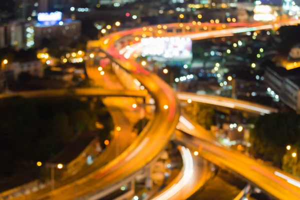 Cidade auto-estrada abstrato borrão bokeh luzes fundo — Fotografia de Stock