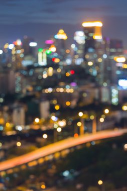 Abstract blur bokeh intersection highway at night