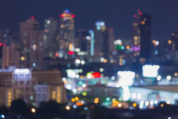 Twilight of the big city abstract blur bokeh background — Stok fotoğraf