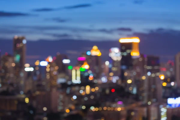 City light blur bokeh abstract defocused background during twilight — Stok fotoğraf