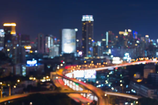 Ciudad carretera intersección noche luz borrosa bokeh fondo — Foto de Stock