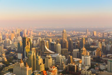 Aerial of Bangkok city before sunset