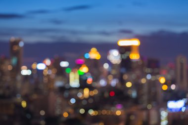 Şehir gece ışıkları bokeh arka plan bulanık