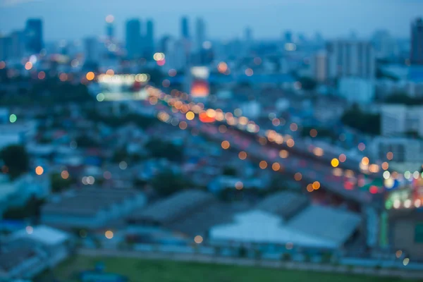 Abstract oskärpa bokeh bakgrund, Bangkok city road kurva — Stockfoto