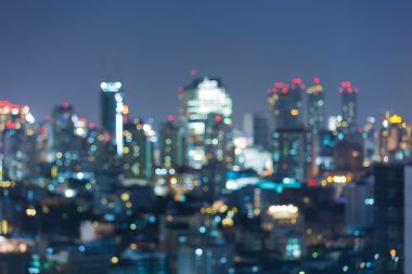 Ufuk şehir ışıkları, bokeh arka plan bulanıklık