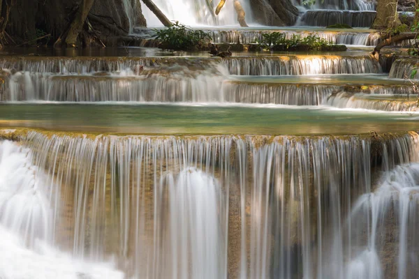 Cerca de la caída de agua del bosque profundo durante la primavera en el parque nacional de Tailandia —  Fotos de Stock