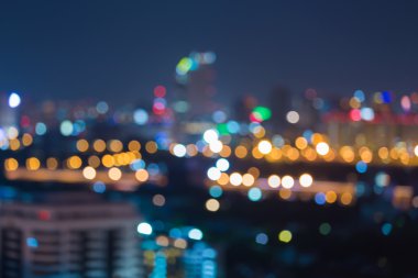 Şehir hafif bulanık bokeh manzarası, gece