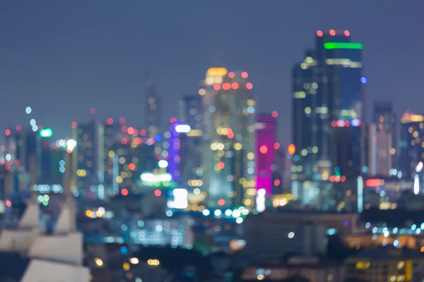 Résumé flou bokeh ville skyline lumières vue de nuit — Photo