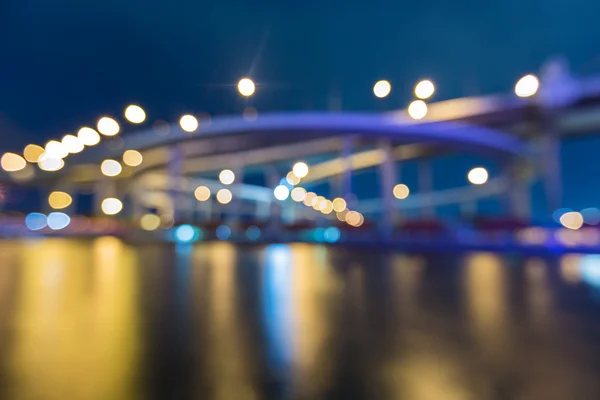 Bokeh light burred of Highway ring river front view — Stock Photo, Image