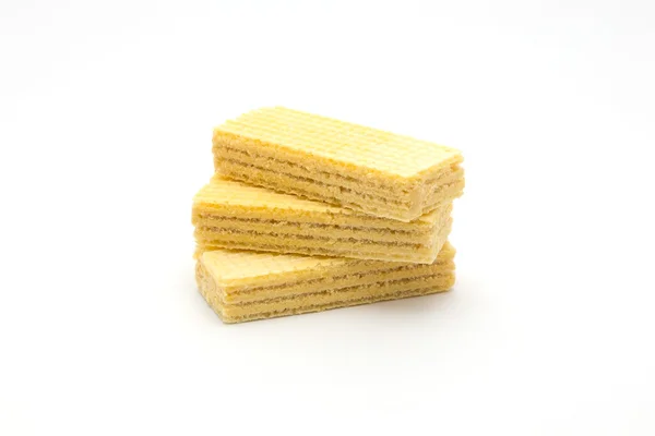 Creamy Wafer biscuit isolated on white background — Stock Photo, Image