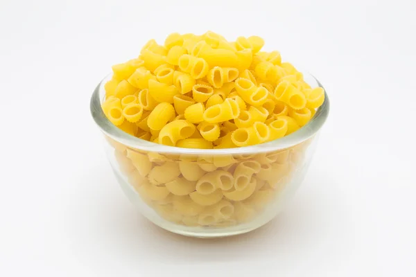 Pâtes italiennes Macaroni dans un bol en verre — Photo