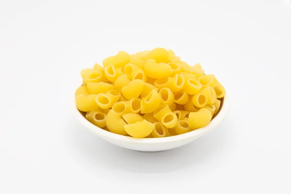 Bowl of Raw macaroni pasta — Stock Photo, Image