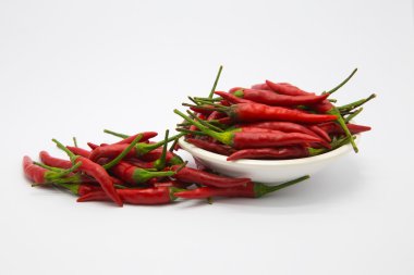 Beyaz üzerine kırmızı sıcak Şili