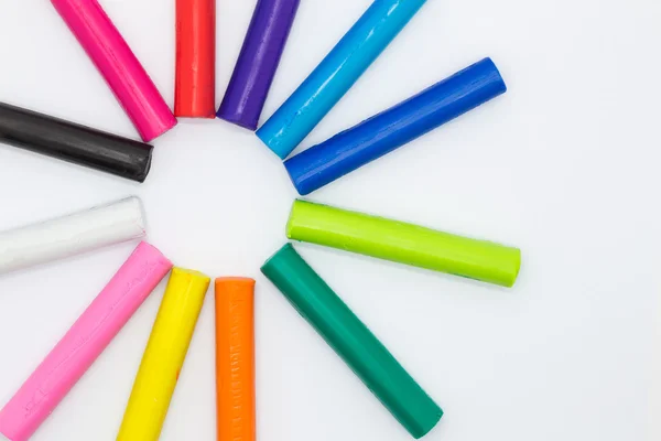 Colorful Clay sticks on white background — Stock Photo, Image