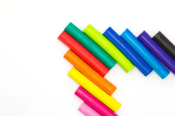 Colour clay sticks on white blackground — Stock Photo, Image