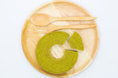 Yumuşak katmanları yeşil çay pasta