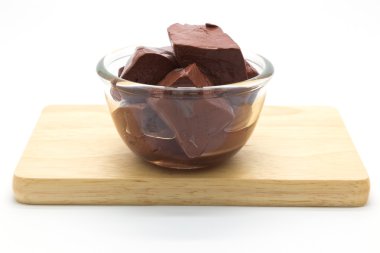 Domuz eti puding ahşap tahta üzerinde