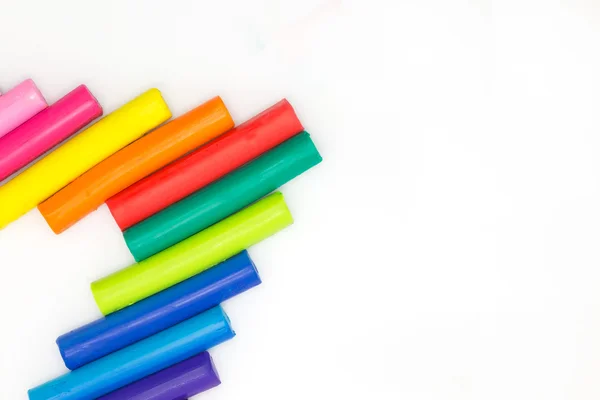 Regenboog kleuren kinderspel klei — Stockfoto