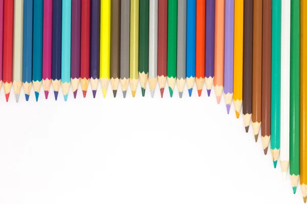 Set de lápices de madera en color blanco — Foto de Stock