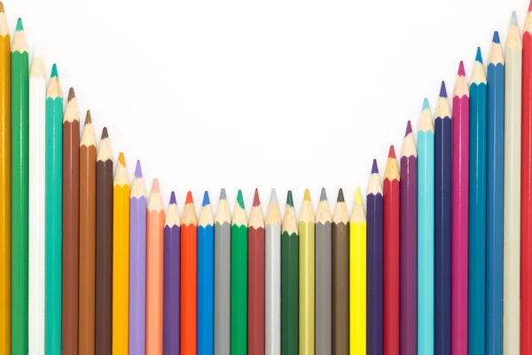 Conjunto de colores lápiz de madera sobre fondo blanco — Foto de Stock